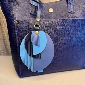 Portland Leather Picasso Tassel Bag Charm OCEAN Picasso Tassel Boho Purse Charm